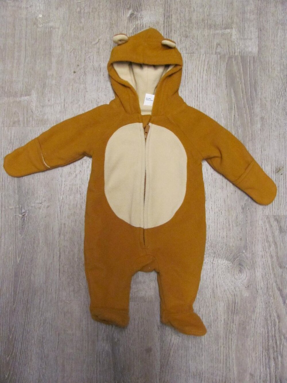 Old Navy Baby Costume Halloween Bunting Suit Brown Size 0-3M Fleece One Piece